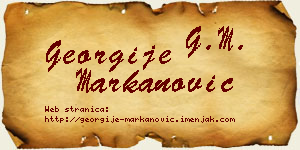 Georgije Markanović vizit kartica